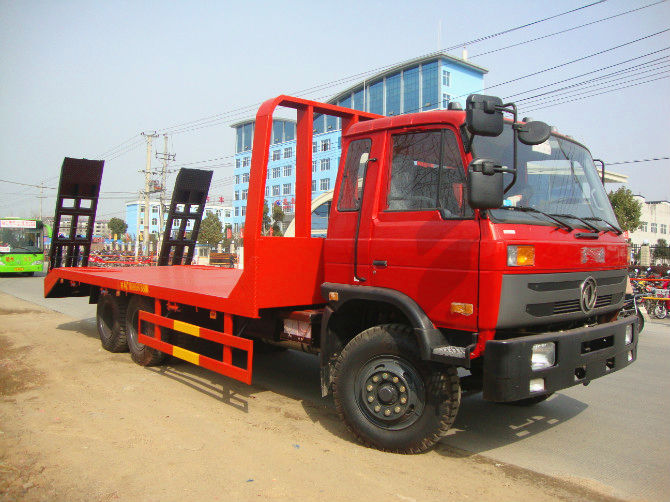 山西東營(yíng)客戶在我廠定購的東風(fēng)后八輪平板運(yùn)輸車準(zhǔn)備發(fā)車